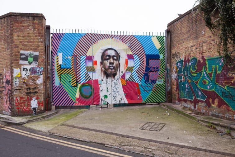 Oeuvre street art, à Londres