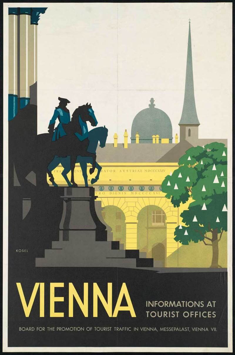 posters affiches vintage promouvant le tourisme et le voyage dans le passe
