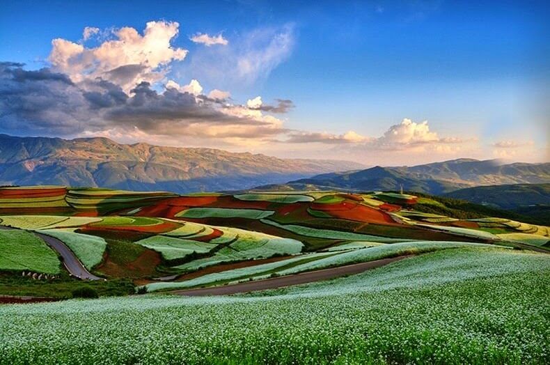 Dongchuan red and ocher earth terraces in China