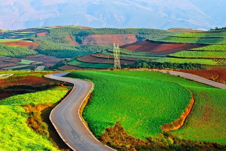 Dongchuan red and ocher earth terraces in China