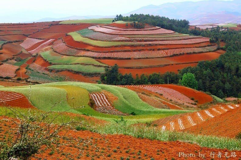 Dongchuan red and ocher earth terraces in China