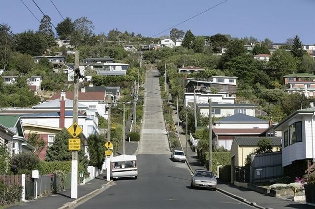 Rue la plus pentue, raide, baldwin street, dunedin, Nouvelle Zélande