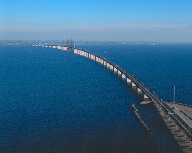 Oresundsbron, pont sous l'eau, Suède, Danemark
