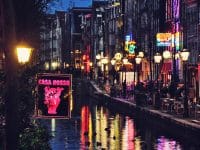 Vue de nuit du Quartier Rouge, Amsterdam, Pays-Bas