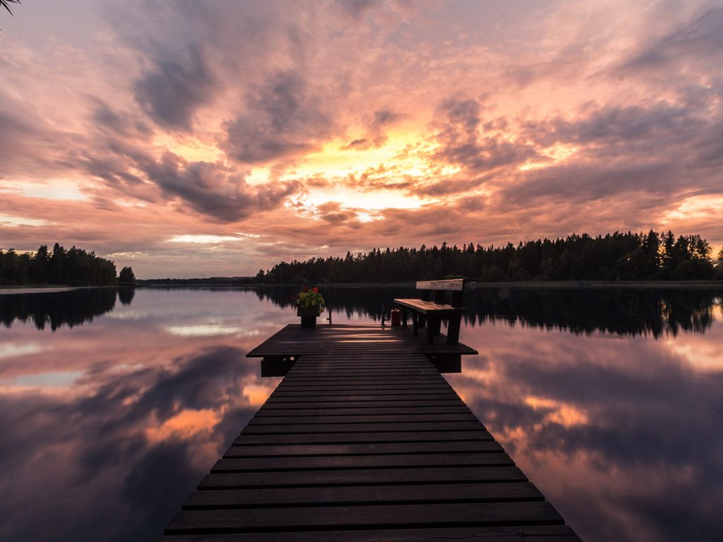 Sunset Lake Päijänne Finland