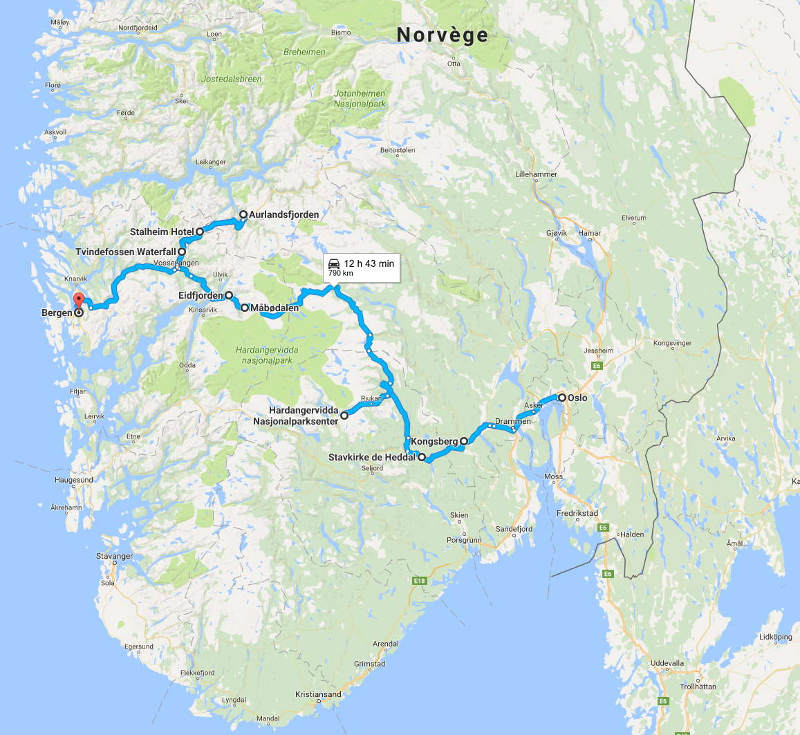 Our itinerary in Southern Norway