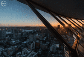 Vancouver lookout vue sur la ville coucher de soleil