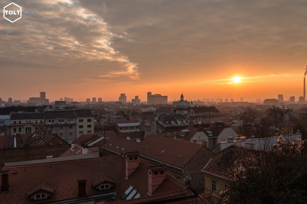 Coucher de soleil Zagreb Croatie
