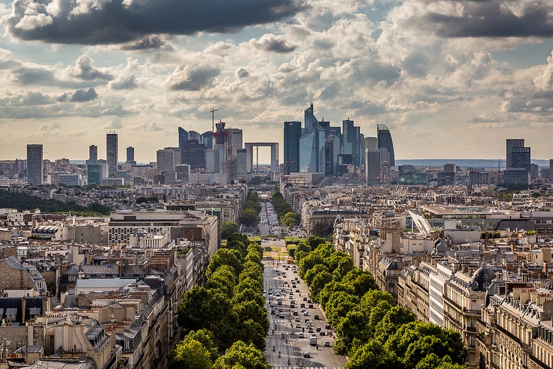 La Défense depuis le sommet de l'Arc de Triomphe