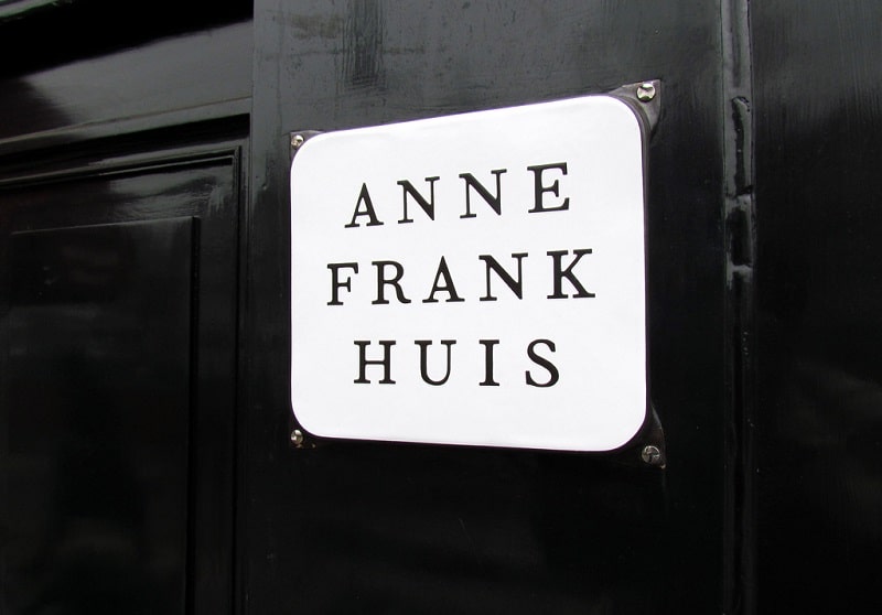 Panneau de la maison d'Anne Frank
