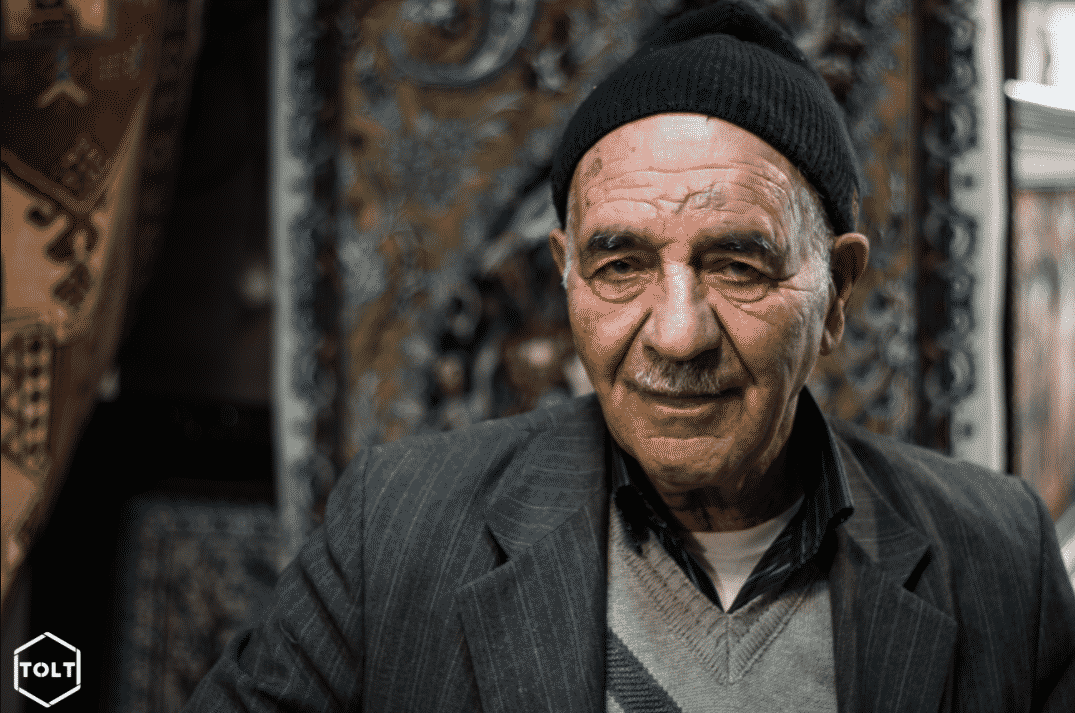 An old man in the Bazaar of Isfahan