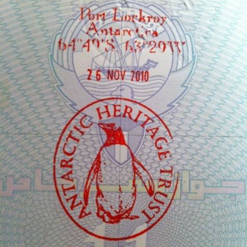 Tampon de passeport de l'Antarctique