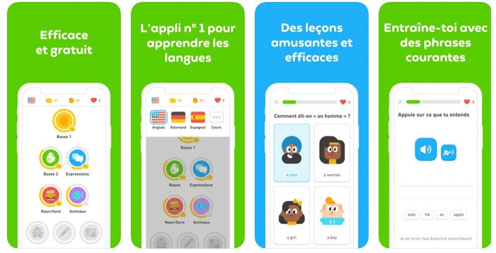 Application espagnol : Duolingo