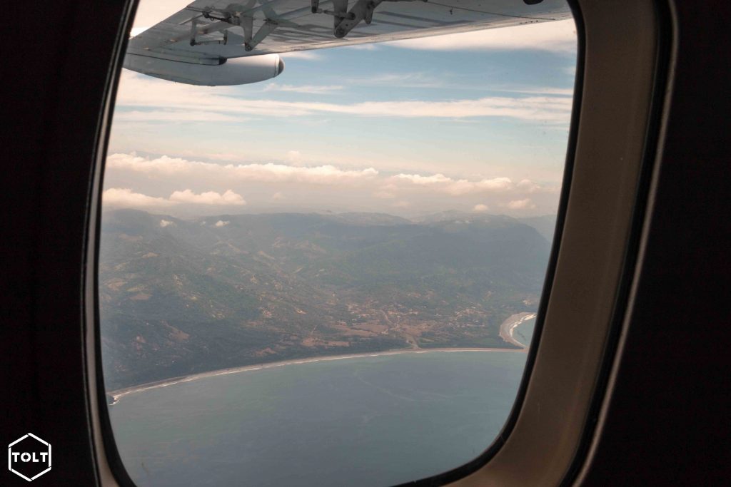 Vue sur la côte Pacifique depuis l'avion