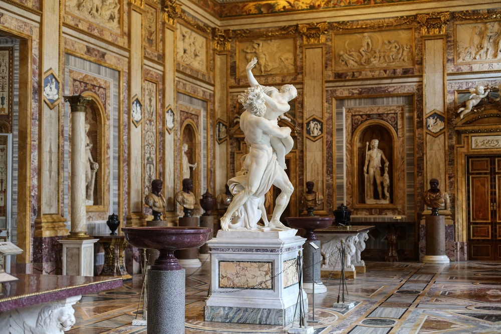 Sculpture en marbre, galerie Borghèse, Rome
