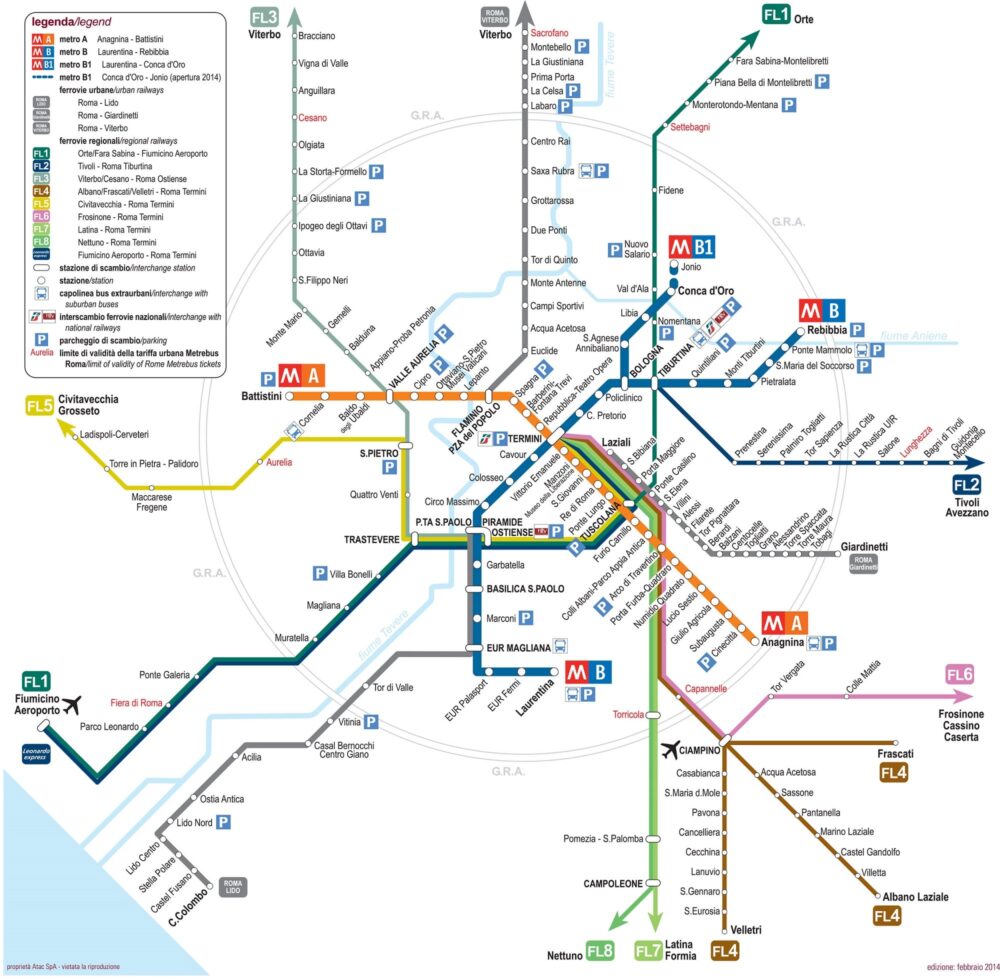 Cartes et plans détaillés de Rome