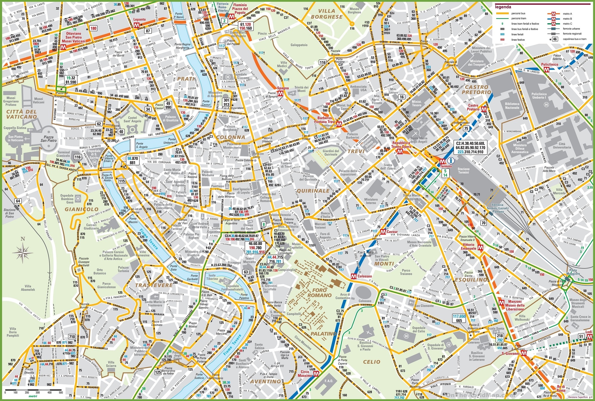 carte de rome Cartes et plans détaillés de Rome