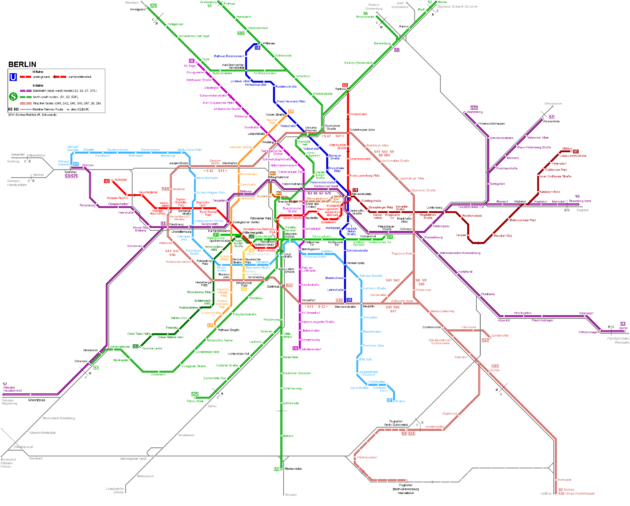 Mappa e pianta della metropolitana di Berlino