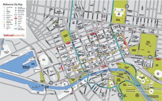 Carte et Plan de Melbourne