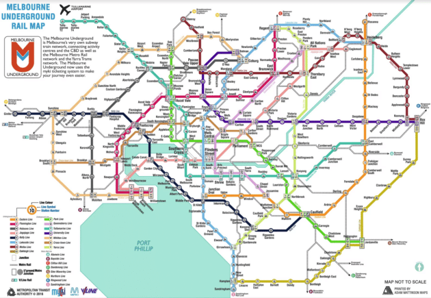 Carte et Plan des Transports de Melbourne