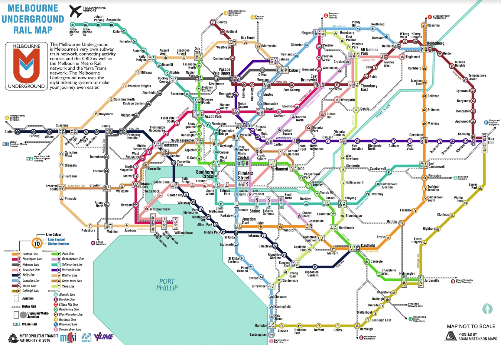 Carte Plan Melbourne Transport 