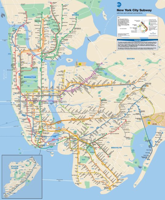 Carte et plan du métro de New York