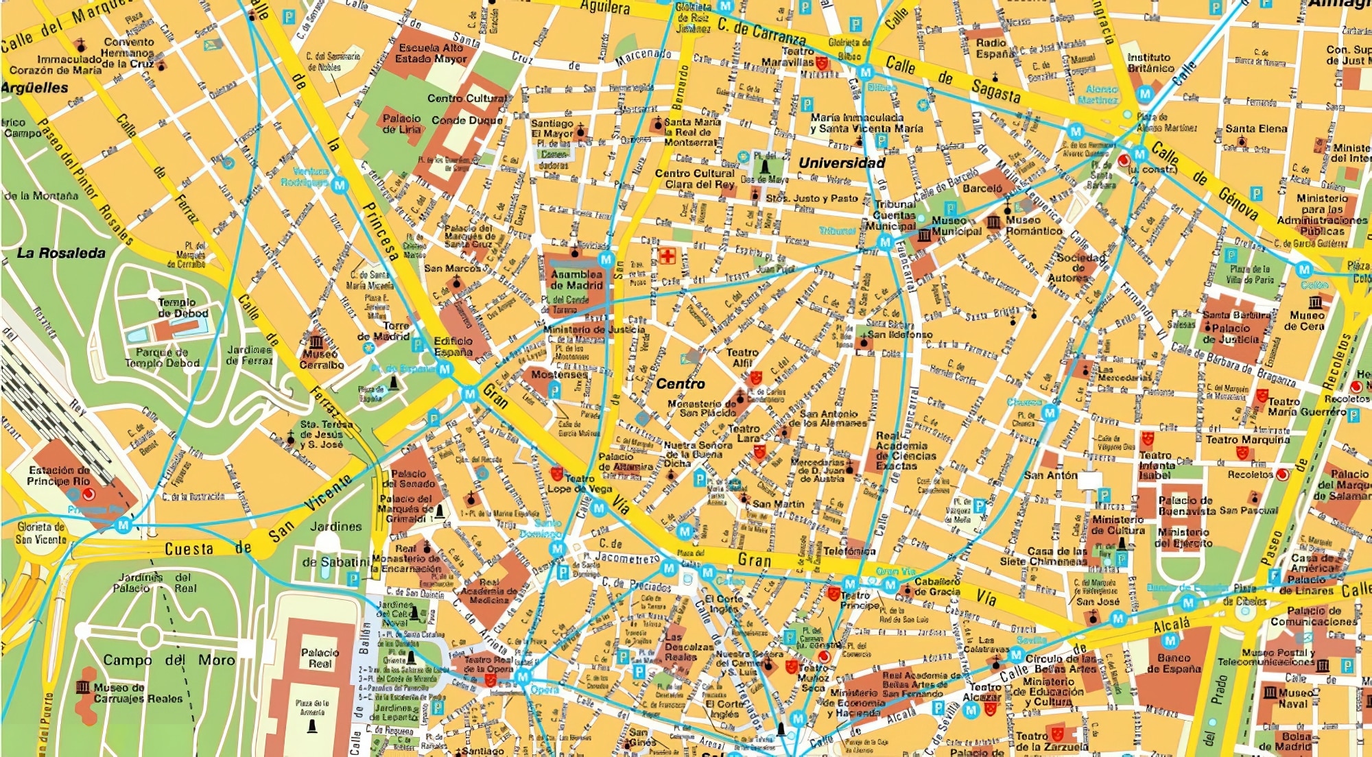Carte et Plan de Madrid