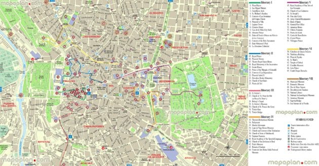 Carte et Plan du Centre de Madrid