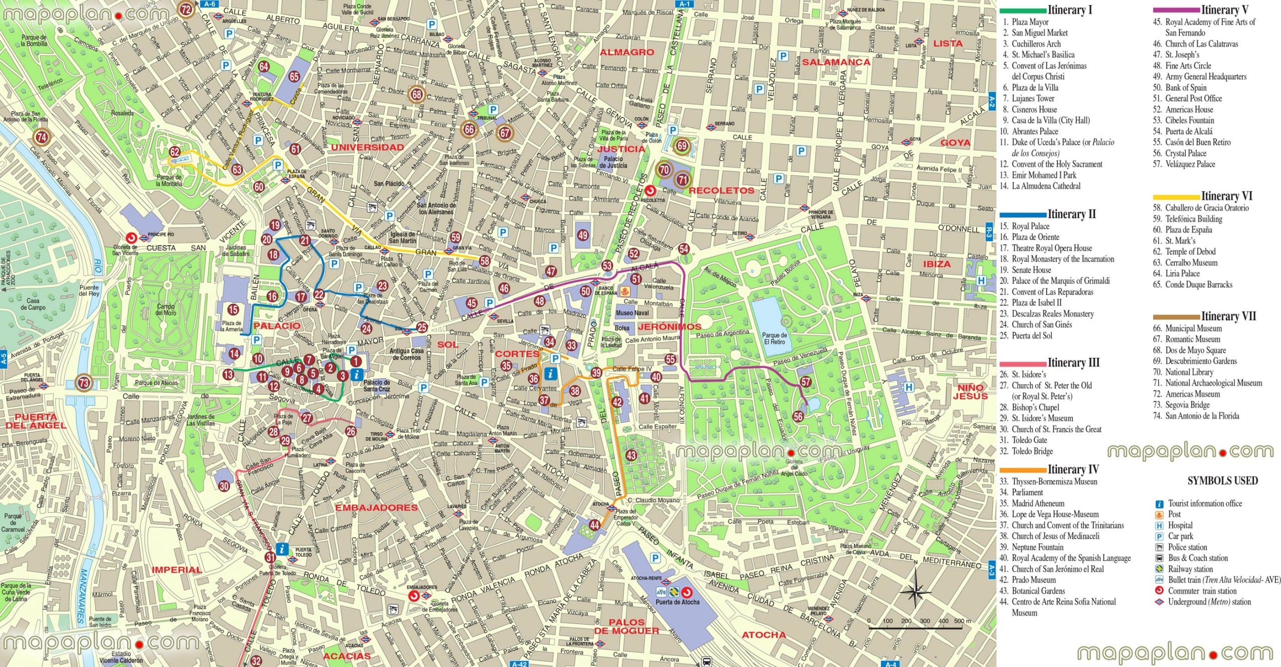 Mappe E Percorsi Dettagliati Di Madrid