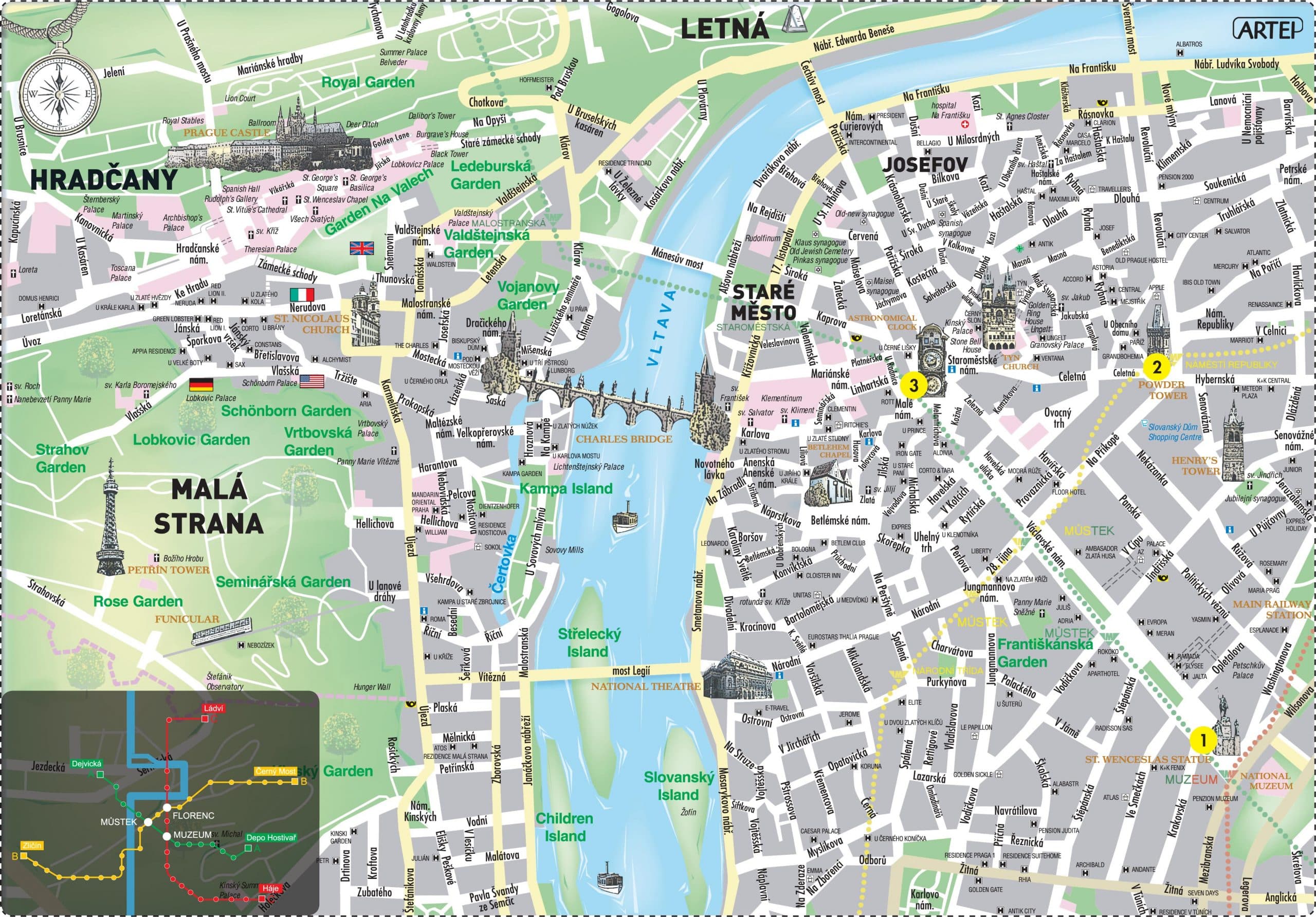 Mappa Praga Centro