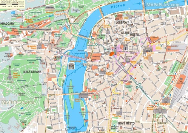 Cartes et plans détaillés de Prague