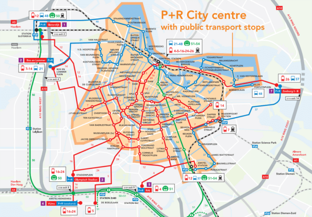 plan Parkings à Amsterdam