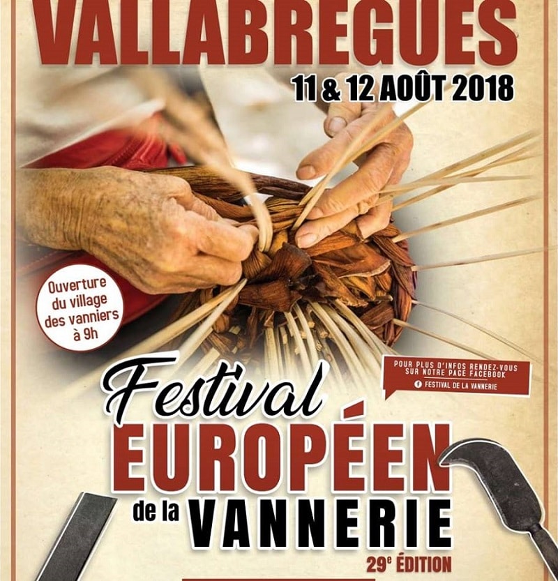 Affiche de la Fête de la vannerie à Vallabregues, édition 2018