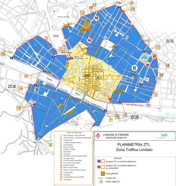 Parkings à Florence Map