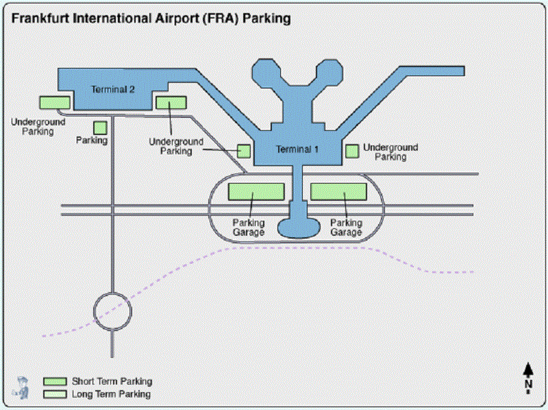Plan des parkings de l'aéroport de Francfort