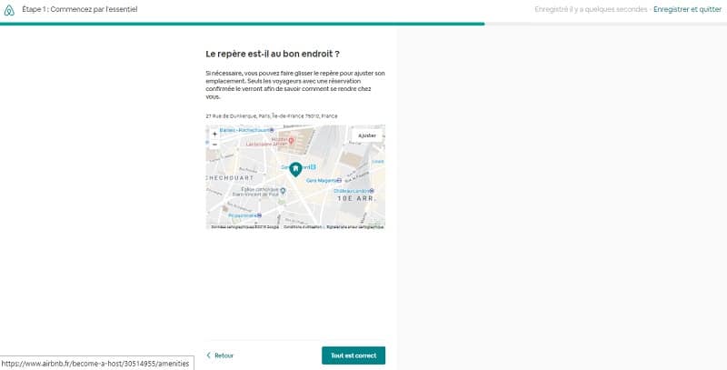 Créer annonce Airbnb, validation
