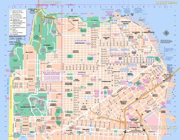 Cartes et plans détaillés de San Francisco