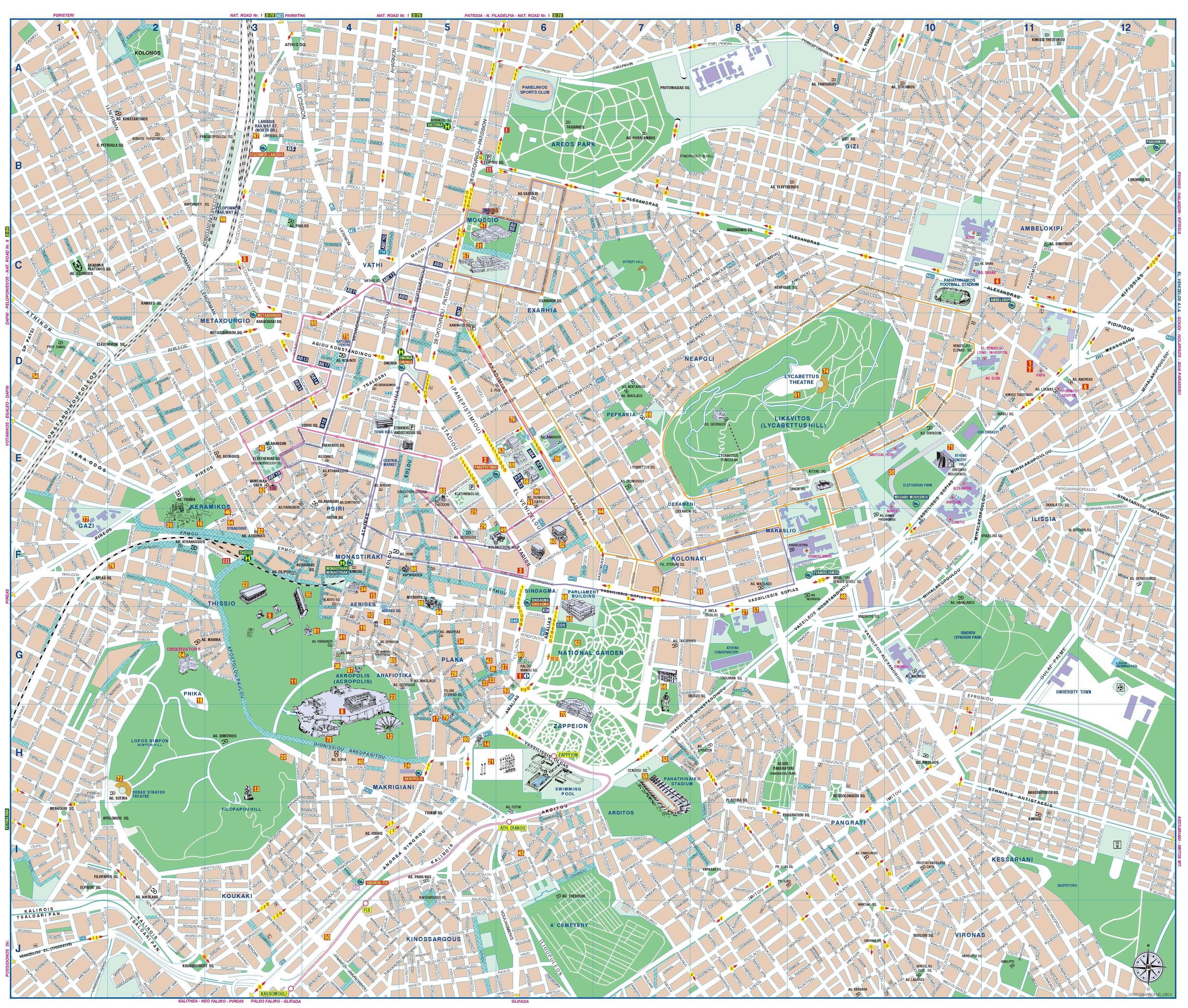 Mappe e piani di Atene