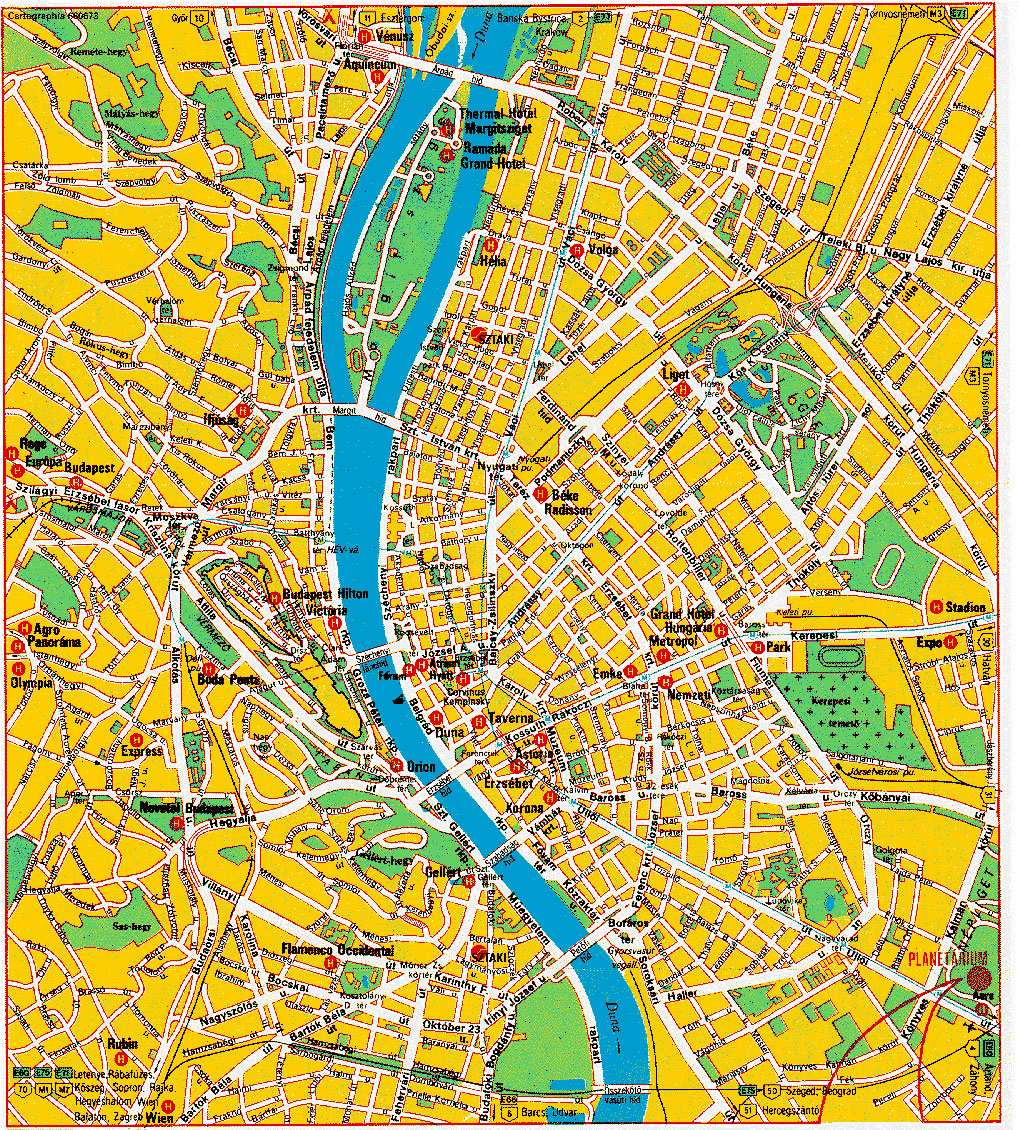 Piani delle mappe di Budapest