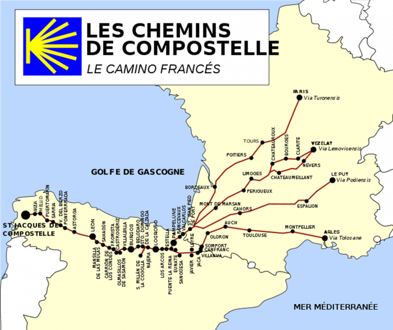 Chemin De Compostelle Voyage Carte Plan