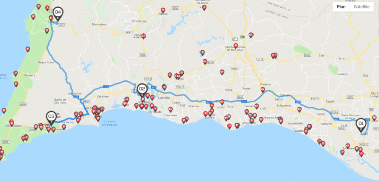 Aire De Camping Car Au Portugal Carte