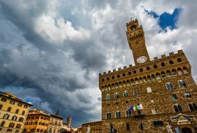 Vue extérieure du Palazzo Vecchio à Florence en Italie