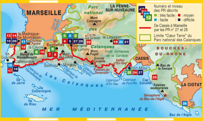 Calanques National Park Map