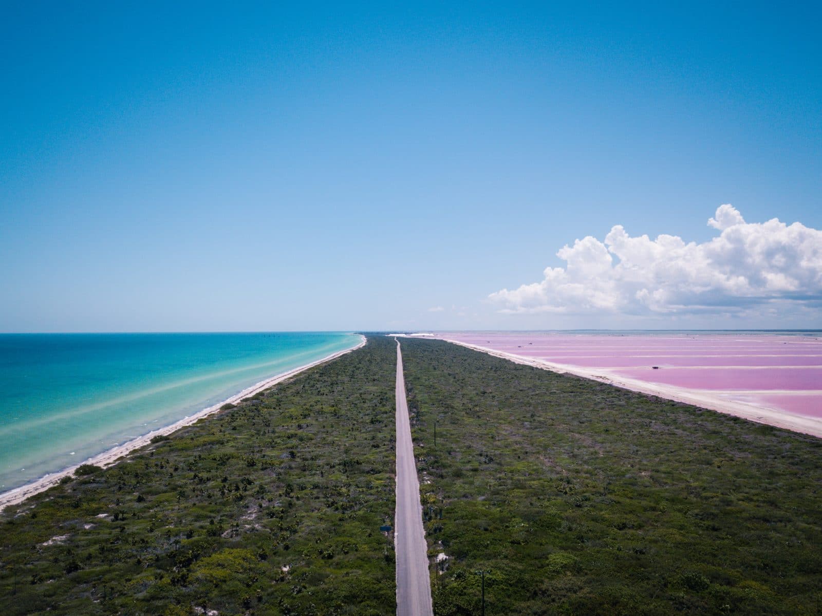 Le lagon rose du Yucatan