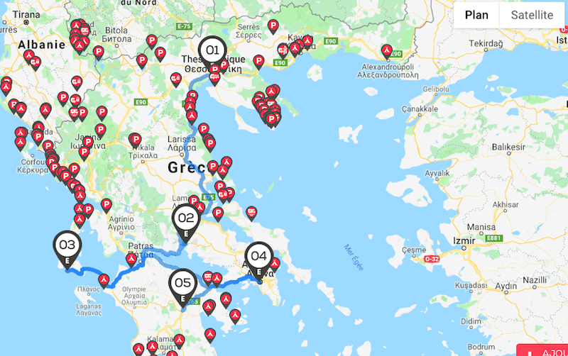 Itinéraire Grèce centrale au sud