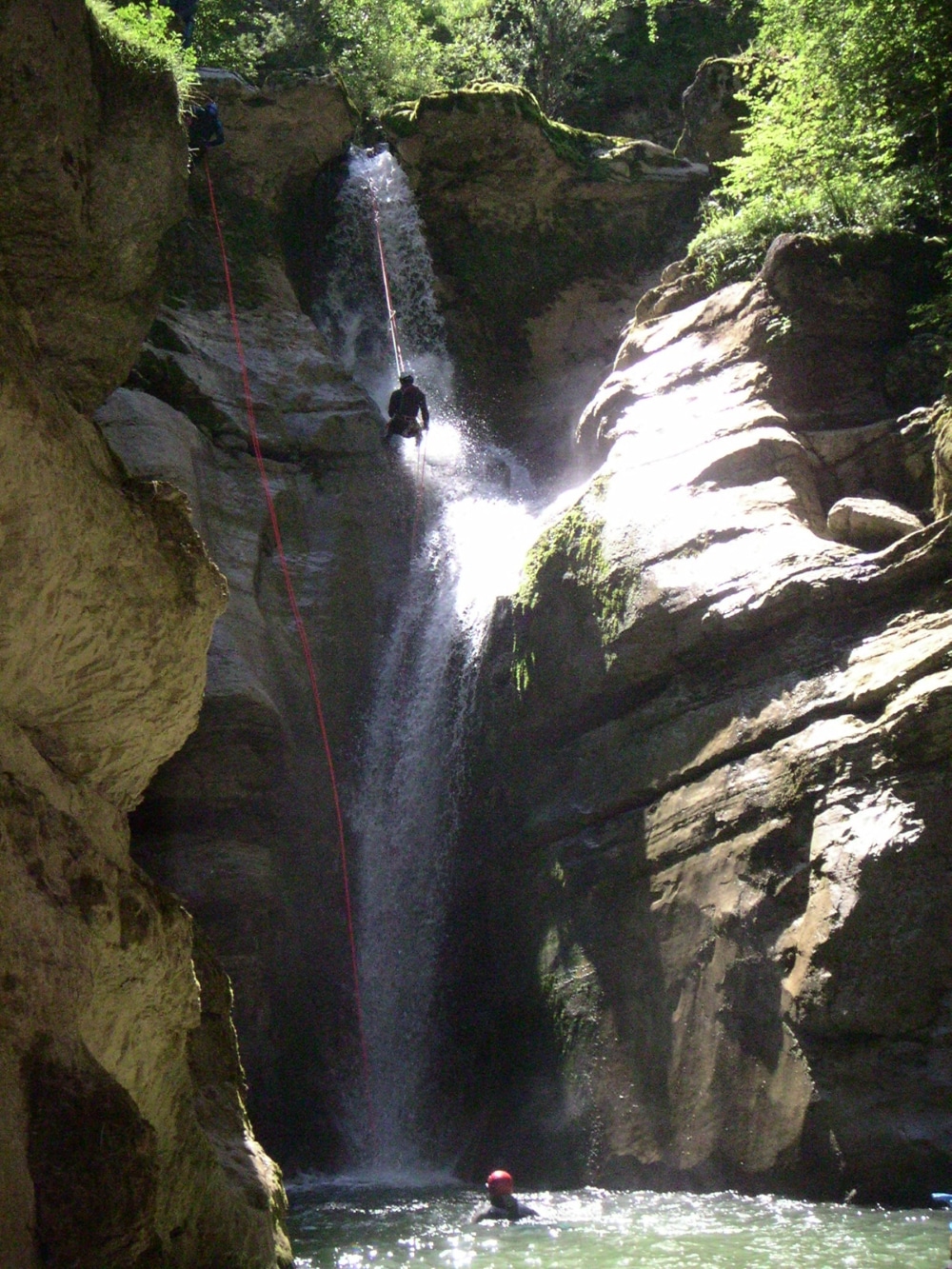 Cañón de Coiserette, cascada muy alta para barranquismo en el Jura