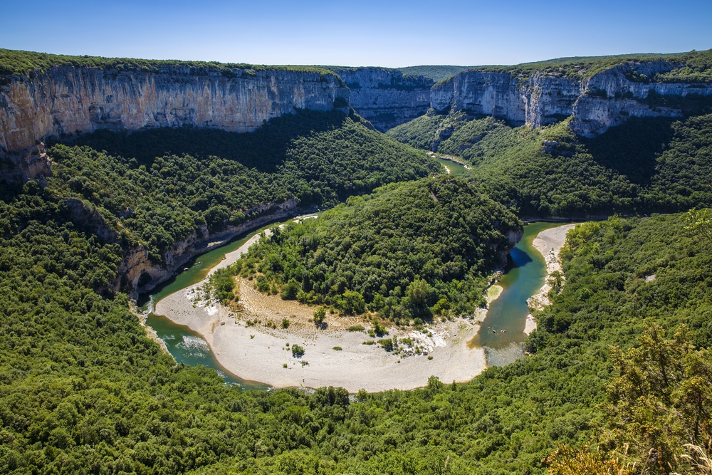 Le virage des Gorges de l'Ardèche