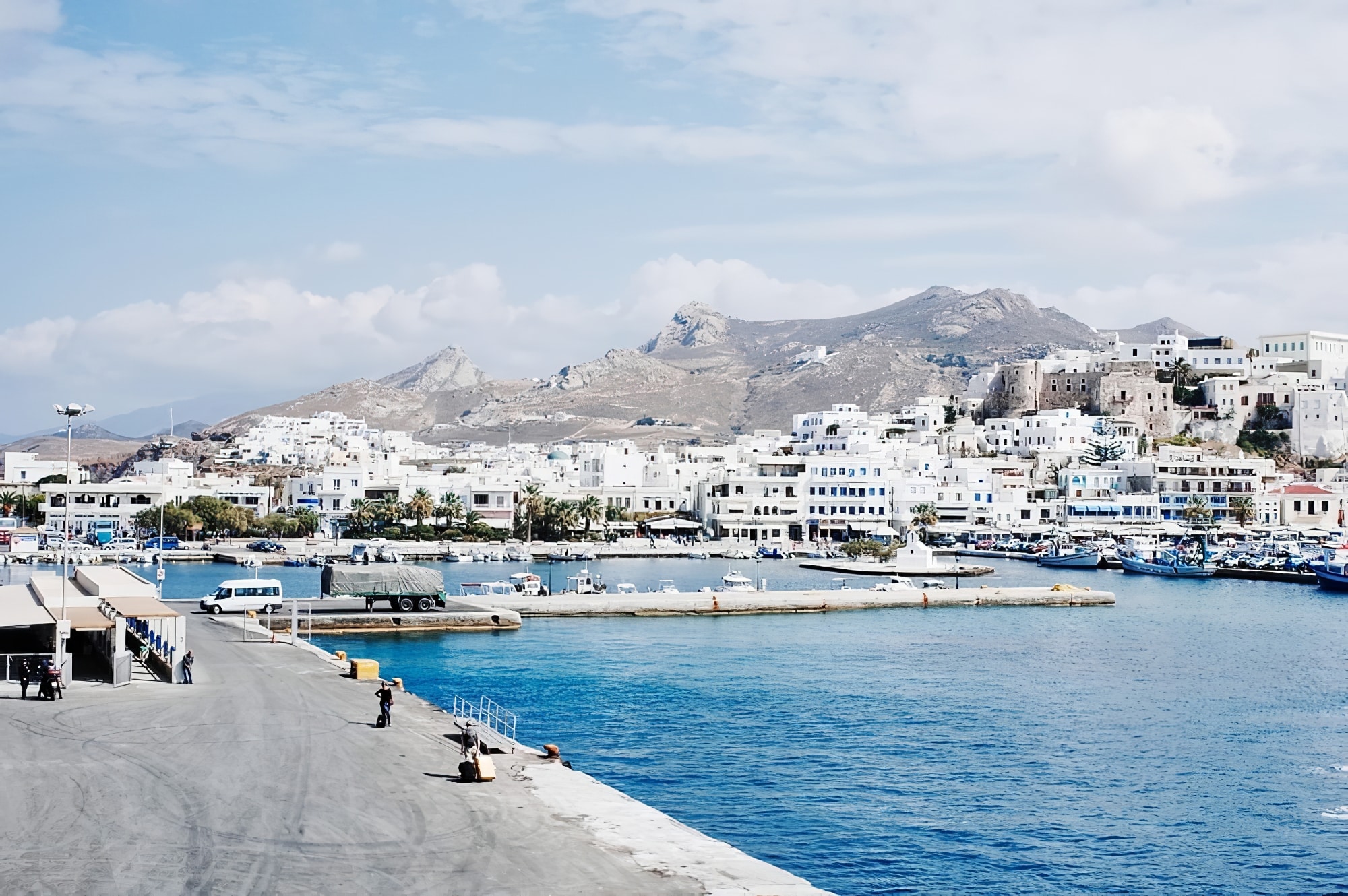 Port de Naxos en Grèce