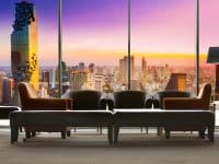 Hôtel avec vue panoramique et coucher de soleil sur Bangkok