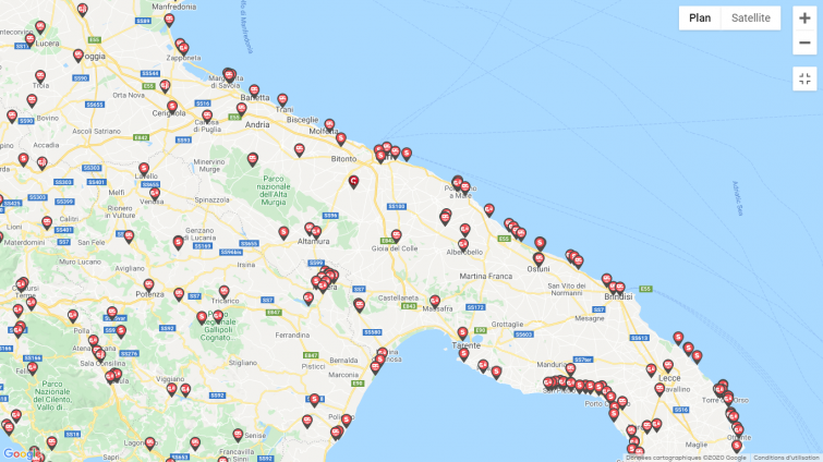 Mappa delle aree - Puglia